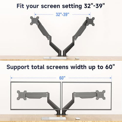 Suptek Desktop Monitor Laptop Mount Stand, 13-32 Inch, Adjustable Height, Steel, Black