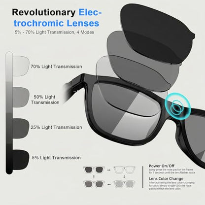 AMZISH Smart Glasses 100mah Bluetooth No GPS Water Repellent Oval