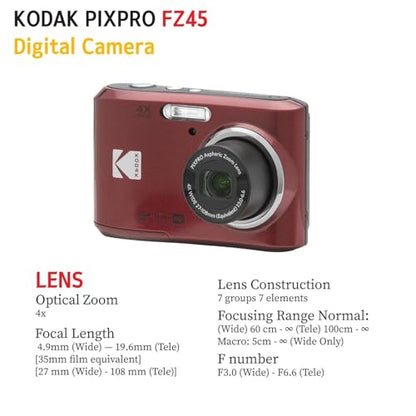 KODAK PIXPRO FZ45 27mm 16 MP 2.7" LCD Digital Camera Bundle with 32GB SD Card