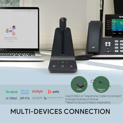 Yealink WH63 E2 Teams USB-C DECT Wireless Headset with Noise Cancellation