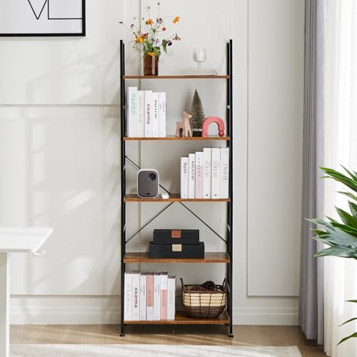DUMOS 5 Tiers Bookshelf ZWJ-RU H 62.2in W 23.62in D 11.8in Metal