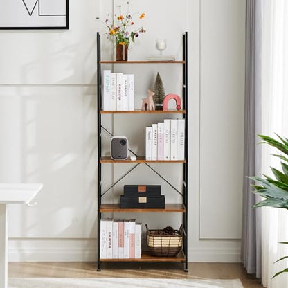 DUMOS 5 Tiers Bookshelf ZWJ-RU H 62.2in W 23.62in D 11.8in Metal
