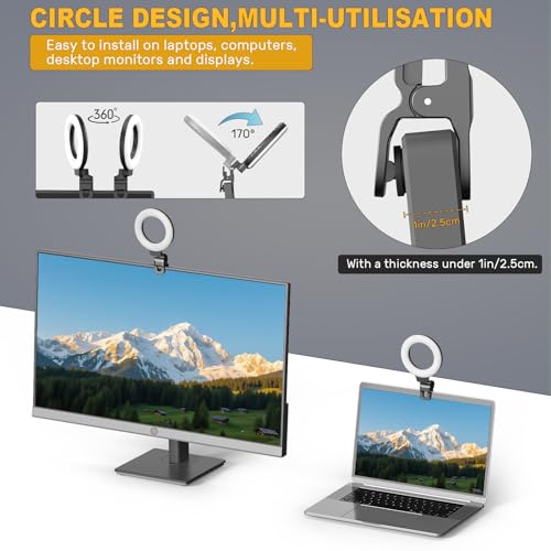 Anautin 1.0 Count R5 USB Camera Ring Light Adjustable Brightness 2600K-6500K