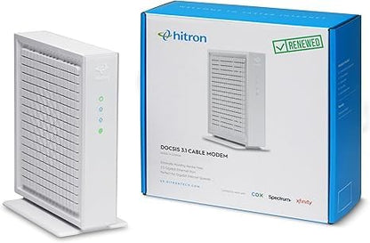 Hitron 2.5 Gbps DOCSIS 3.1 Cable Modem | Ethernet Connectivity | 1 Ethernet Port | 8.13" Height