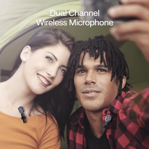 Labstandard Wireless Lavalier Microphone K9 Dual Channel Omnidirectional - Bluetooth-Compatible, USB Type-C & Lightning for Smartphones