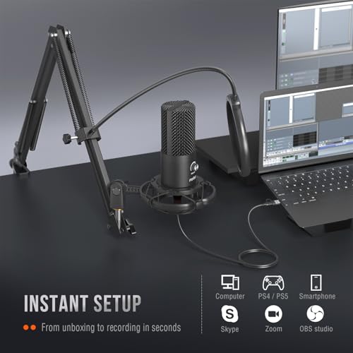FIFINE T669 Black Microphone Kit USB Type-A/C Unidirectional 20Hz-20KHz 1 Channel