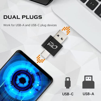 Wansurs 2 Pack USB 2.0 MicroSD Card Reader USB Type-C Adapter Compact Card Reader