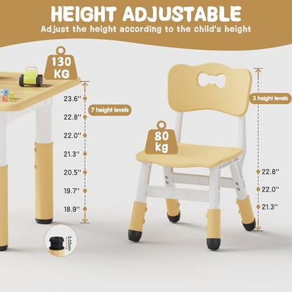 Brelley 23.6 x 23.6 inches BY-05 Kids Table and Chairs Set