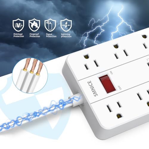 SMNICE 8 Outlets 6 USB Ports 125 Volts Power Strip Model 1 Type B