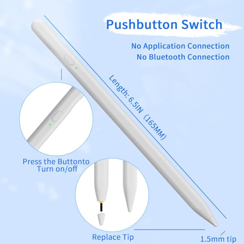 JXYHMY Stylus Pen for Touch Screens, Universal Fine Point Design, Magnetic Adsorption, Compatible with Smartphones and Tablets, White