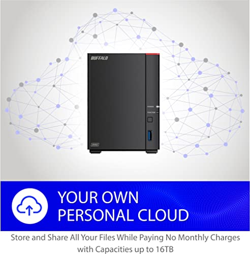 BUFFALO 8TB LS720D0802B NAS Device with Ethernet Connectivity and 5400 RPM Hard Drives