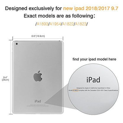 MoKo Slim Lightweight Case for iPad 9.7 (2018/2017) Model - Rose Gold - Auto Wake/Sleep