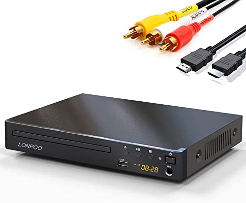 LONPOO Compact DVD Player LP-099 1920x1080 - HDMI - Black
