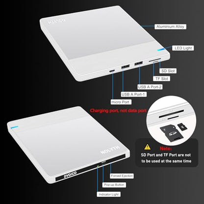 NOLYTH 0.7inch Portable External CD/DVD Drive CT-CDW02