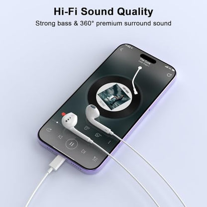 IIOZO 2 Pack XHD-PD20W Lightning Wired Headphones for iPhone