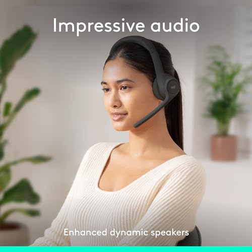 Logitech Wireless Headset 981-001468 Bluetooth 5.3 20 Hours Battery Life, Active Noise Cancellation, On-Ear Audio Device