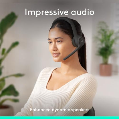 Logitech Wireless Headset 981-001468 Bluetooth 5.3 20 Hours Battery Life, Active Noise Cancellation, On-Ear Audio Device