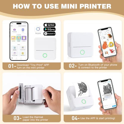 Cudinham 1.77" x 3.35" MP-01 200 DPI Thermal Portable Mini Printer