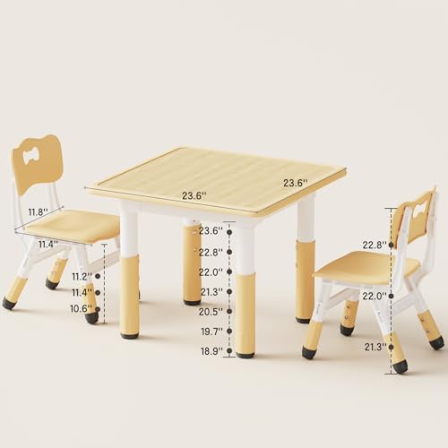 Brelley 23.6 x 23.6 inches BY-05 Kids Table and Chairs Set