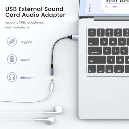 MOSWAG USB Audio Adapter 0.65 Feet 700445322292 Stereo 48kHz Audio Device