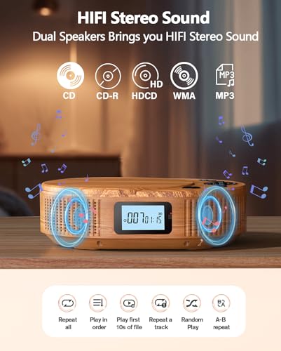 FELEMAN Portable CD Player BP-2211 Bluetooth Rechargeable Audio USB