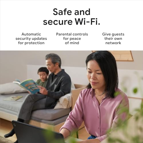 Google 3 Pack Nest Wifi Pro Model Number Nest Wifi Pro Wi-Fi 6E Tri-Band 6600 Sq. Ft. Coverage 1 Gbps Data Transfer Rate 4 Ports
