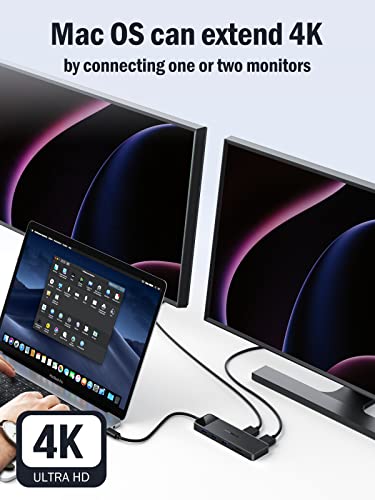 Lemorele USB C Docking Station 10-in-1 Dual Monitor HDMI Adapter