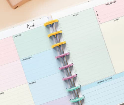 FeroniArt Undated Weekly Planner Inserts 8.5 x 11 inches Paper Format Day-to-Day Calendar Weekly Planner