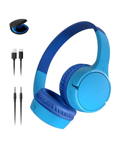 Belkin Kids HP V3 AUD001btBLV3CS On-Ear Headphones Bluetooth 5.0 30 Hours Audio Wireless