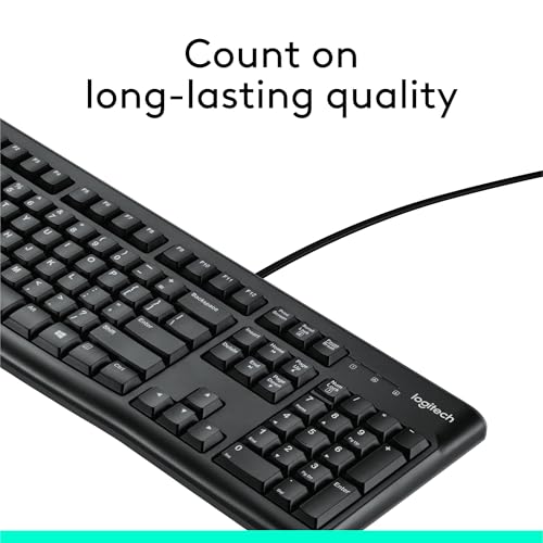 Logitech K120 Full Size Wired Keyboard 104 Keys Spill-Resistant USB