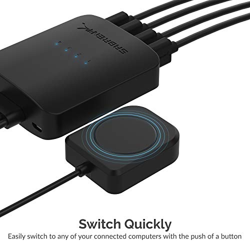 SABRENT 4-Device USB 2.0 Sharing Switch USB-USS4 Manual Switch 120V 10W
