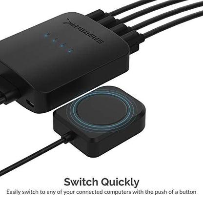 SABRENT 4-Device USB 2.0 Sharing Switch USB-USS4 Manual Switch 120V 10W