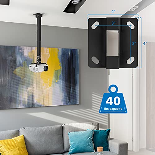 Mount-It! Projector Ceiling Mount 810164691118 Alloy Steel Black