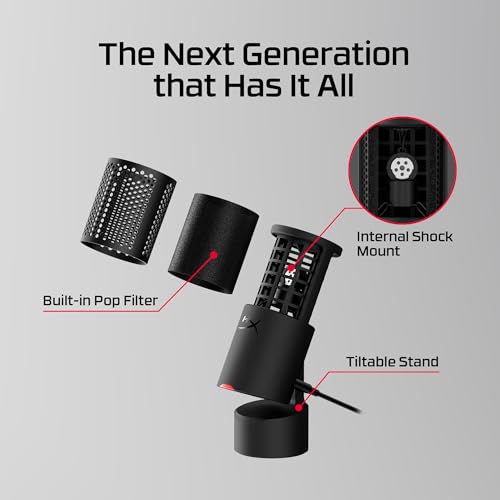 HyperX 53 x 1.52 x 1.7 inches AR0A0AA USB Type-C Microphone with Volume Control
