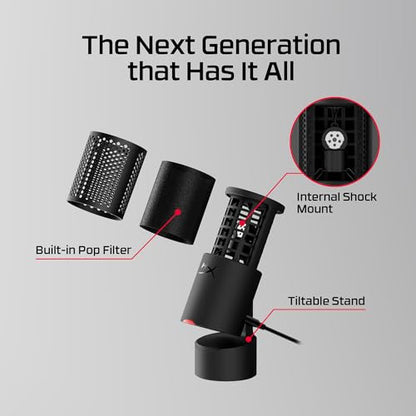 HyperX 53 x 1.52 x 1.7 inches AR0A0AA USB Type-C Microphone with Volume Control