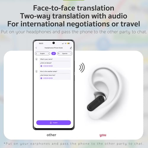 NE20 Translation Earbuds Wireless Bluetooth 6.0 AI Headphones