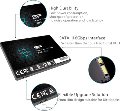 Silicon Power 1TB Solid State Drive SATA III 2.5" 7mm Model A55 Internal SSD