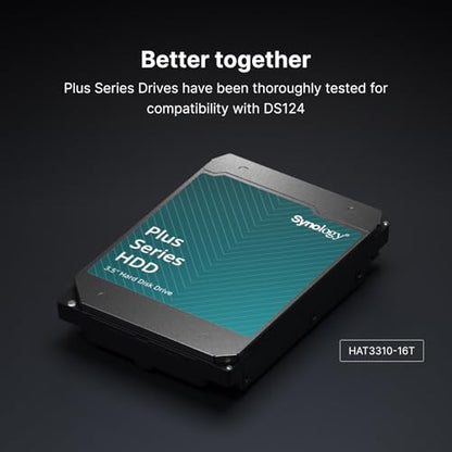 Synology DS124 Network Attached Storage (NAS) 1-Bay Model