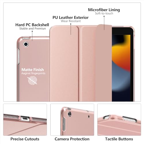 MoKo iPad 10.2 Case, Model P840034628371, Rose Gold