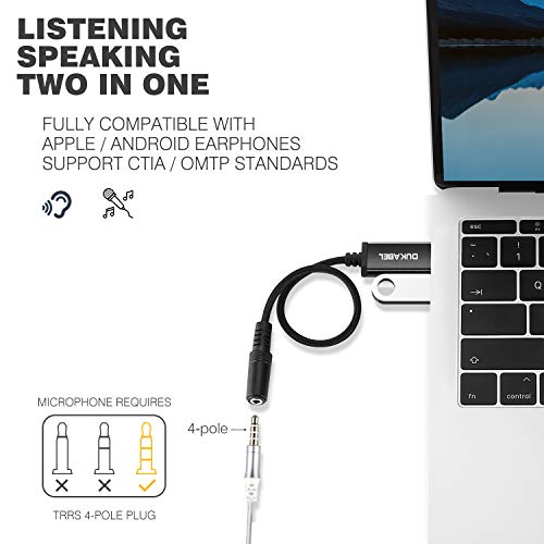 DUKABEL USB to 3.5mm Audio Adapter DUSB351F-120B Stereo to USB Audio Adapter Black