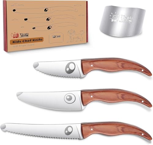 TIVOLI 3-Piece BS01 Child Safe Kitchen Knife Set for Fruits, Vegetables, and Bread