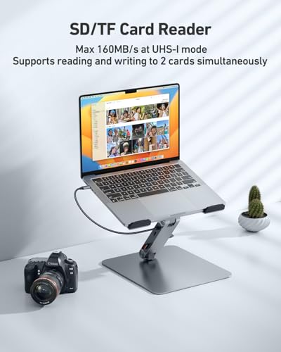 BENFEI 7-in-1 USB-C Docking Station, HDMI 4K@60Hz, 100W Power Delivery, 10Gbps USB 3.2, Adjustable Laptop Stand