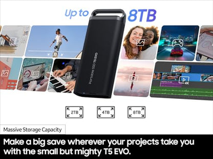 Samsung 8TB MU-PH8T0S/AM USB 3.2 Gen 1 External Solid State Drive Black