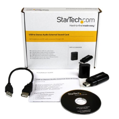 StarTech.com USB Audio Adapter ICUSBAUDIOB - 5.1 Surround Sound - Stereo - USB 2.0 - External Sound Card