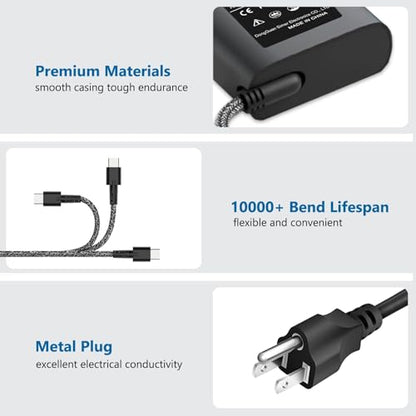 DJW 65W USB Type C Laptop Charger Model SM65CF-02 Input 100-240V Output 20V 3.25A