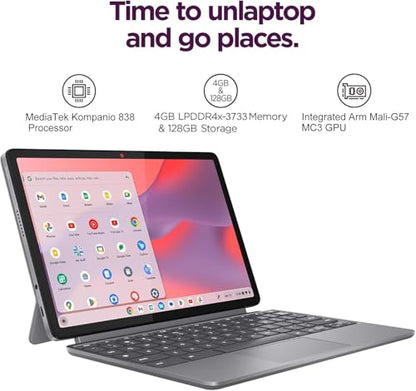 Lenovo Chromebook Duet 11" 1920 x 1200 Touchscreen 8-Core MediaTek Kompanio 838 4GB 128GB Storage Convertible Laptop