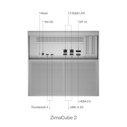 ZIMA CUBE 9.4"x8.7"x8.6" 6-Bay NAS System, Intel Core i3-1215U, 256GB SSD, Dual TBT4, Dual 2.5GbE, PCIe Expansion