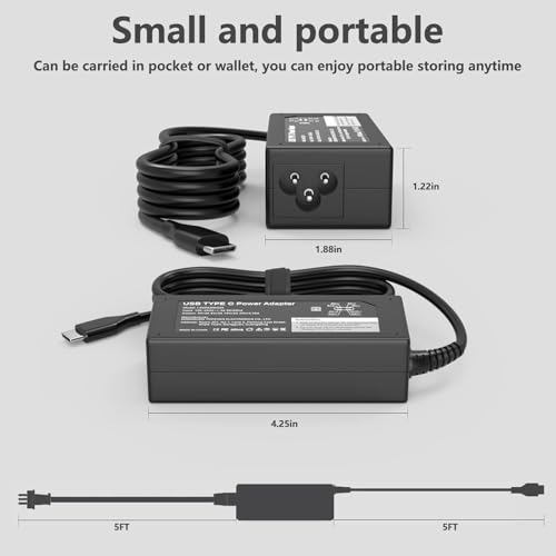 GKLSPL 65W DL65200325 USB Type C Laptop Charger - 240V - 110V