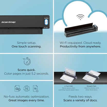 ScanSnap IX100 Document Scanner USB Wi-Fi 600 DPI