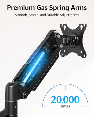 MOUNTUP MU0005 Black Dual-Arm Monitor Mount Tabletop Mount, Supports 17-32 Inch Screens, Articulating Movement, Aluminum
